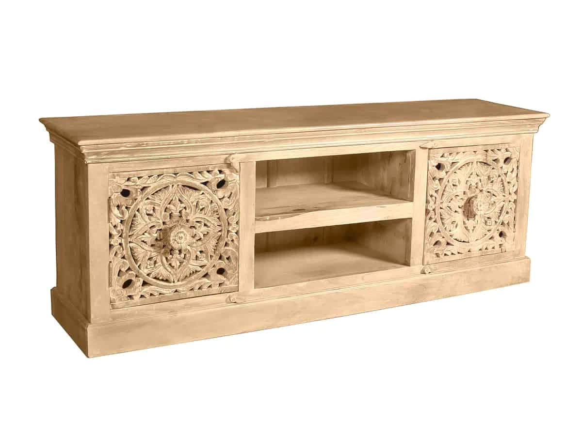 MiaMöbel Lowboard 'Varanasi' Massivholz Mango Modern Indien Indisch