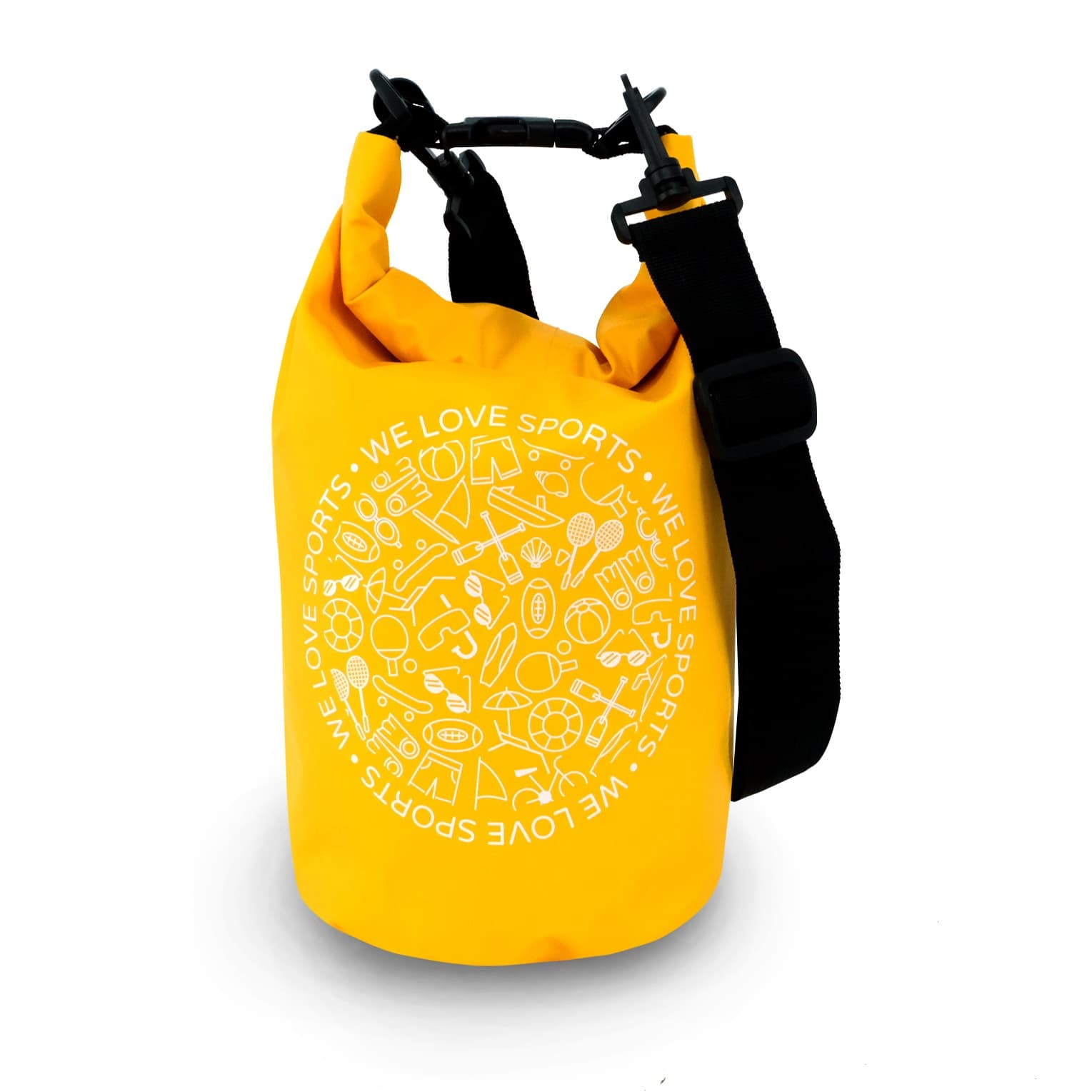 Wasserdichte Tasche Aquino, 5l, Gelb, Seesack/Packsack mit Tragegurt | FASports
