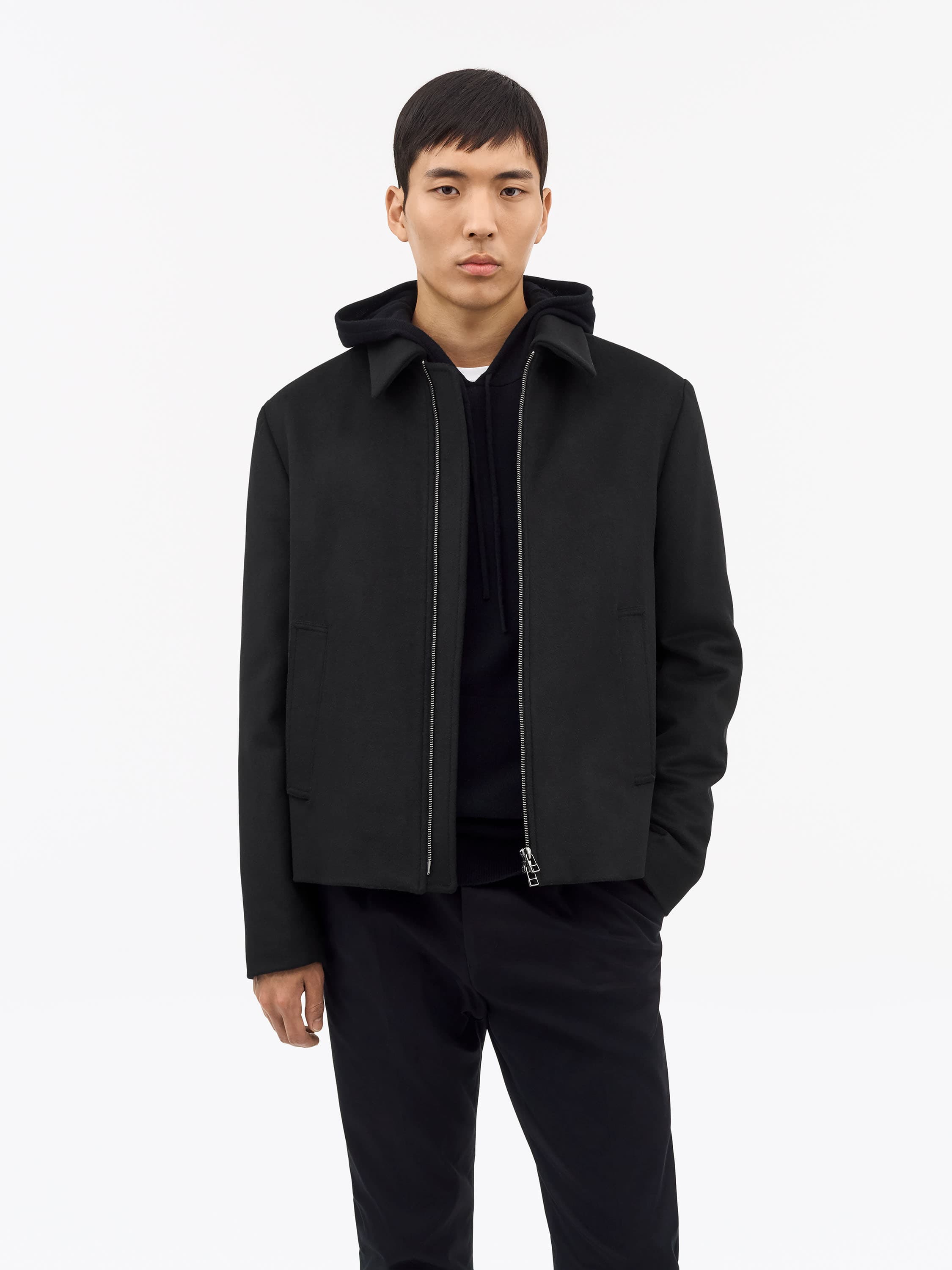 Tiger of Sweden Kurze Zip-Up-Jacke für Männer, schwarz, Größe L